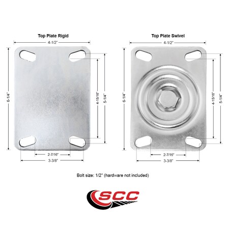 Service Caster 5 Inch Nylon Caster Set with Roller Bearings 2 Swivel 2 Rigid SCC-35S520-NYR-2-R-2